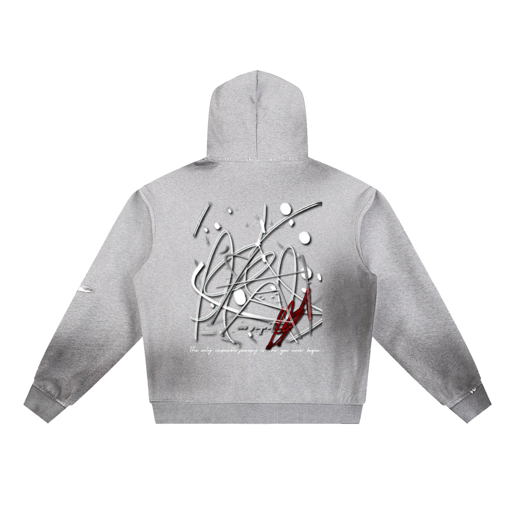 Sun Fade Frayed Fleece Hoodie