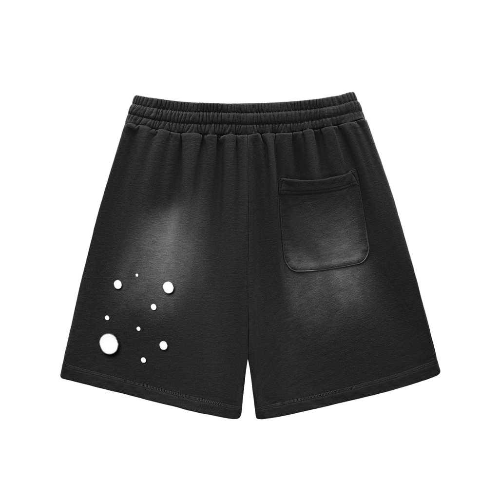 Sun Fade Raw Edge Cotton Shorts