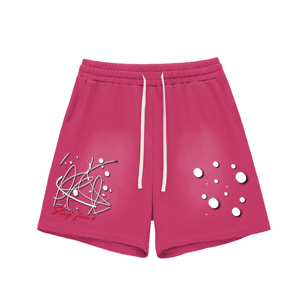 Sun Fade Raw Edge Cotton Shorts