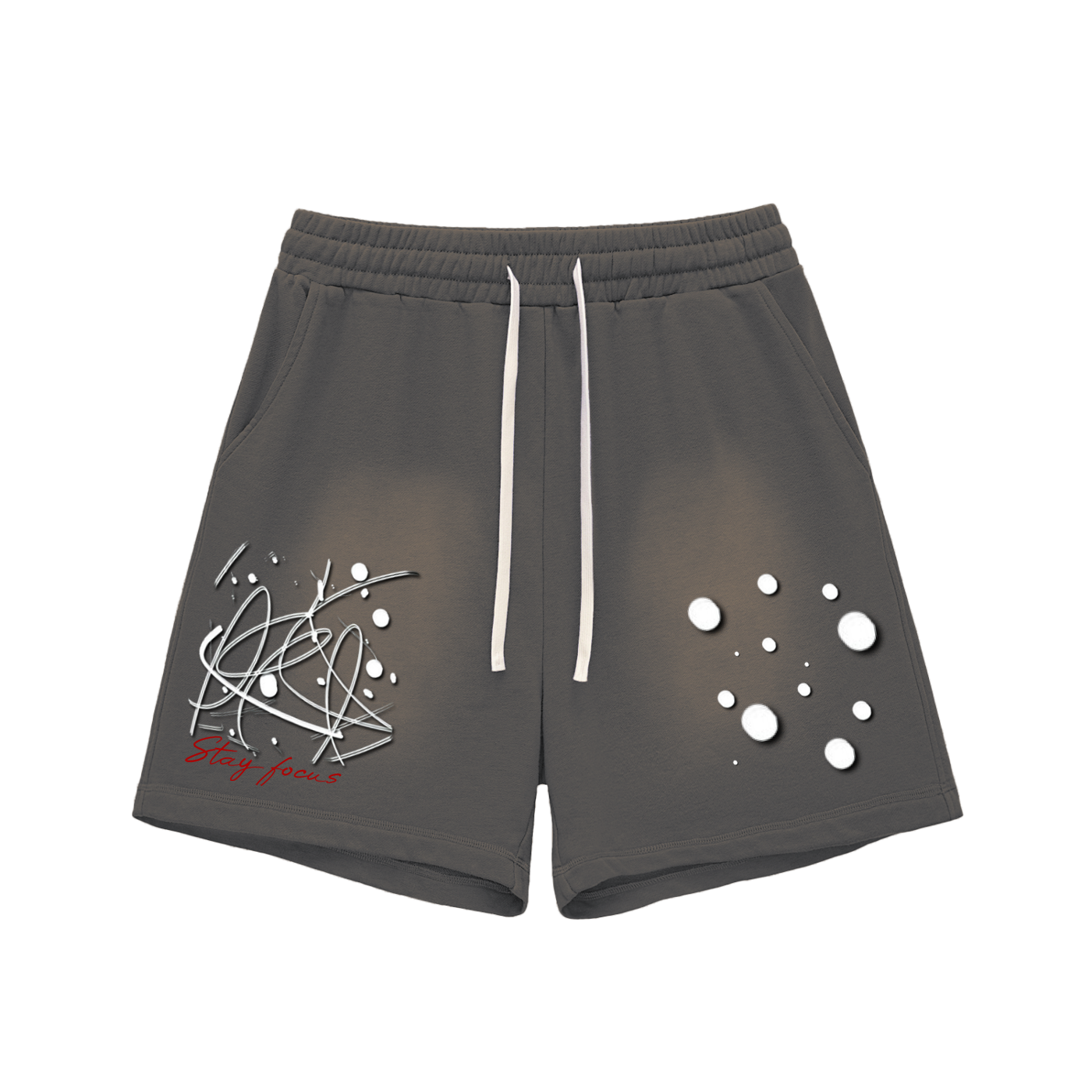 Sun Fade Raw Edge Cotton Shorts