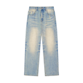 Sun Fade Raw Hem Denim Jeans 2